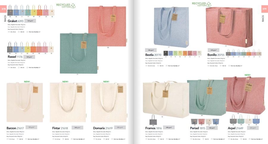 Tipos de bolsas de algodón