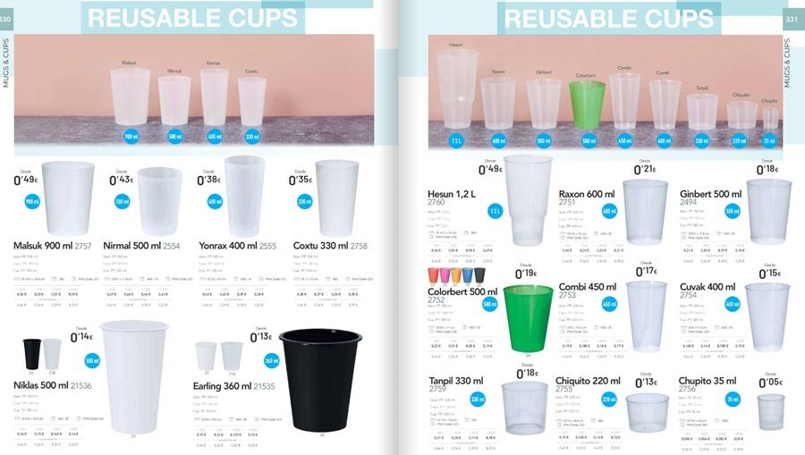 Vasos reutilizables personalizados